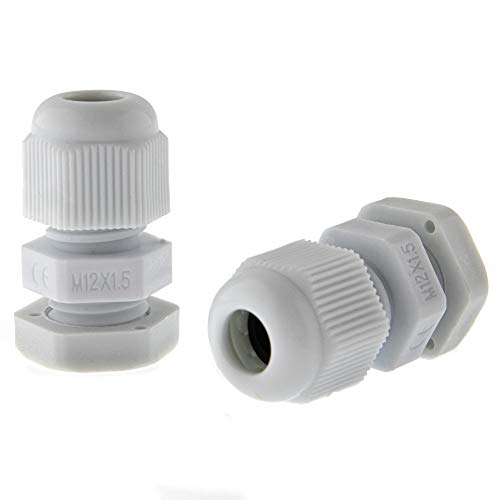 SeKi 10 x Kabelverschraubung M12 3-6,5mm, grau metrische Kabelverschraubung, schwarz (RAL9005) von SeKi