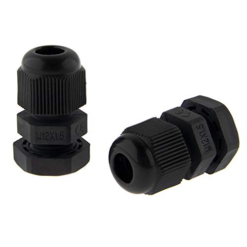 Seki 10 x Kabelverschraubung M12 3-6,5mm, schwarz metrische Kabelverschraubung, grau (RAL7035) von SeKi