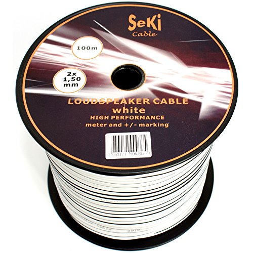 SeKi 2x1,50mm2 - 100m - weiss - CCA - Audiokabel - Boxenkabel von SeKi