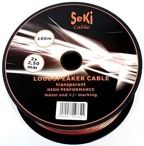 SeKi 2x2,50mm2 - 100m - transparent - CCA - Audiokabel - Boxenkabel von SeKi