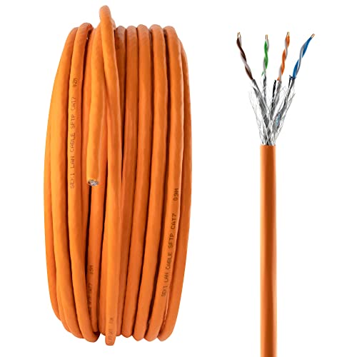SeKi 50m Cat. 7 Verlegekabel PIMF S/FTP LSZH Halogenfrei zugelassen nach BauPVO Ethernet Installationskabel LAN Netzwerkkabel 10Gbit 1000MHz AWG23/1 Datenkabel Netzwerk geschirmt - Orange SeKi 50m Cat. 7 Verlegekabel PIMF S/FTP LSZH Halogenfrei zugelassen nach BauPVO Ethernet Installationskabel LAN Netzwerkkabel 10Gbit 1000MHz AWG23/1 Datenkabel Netzwerk geschirmt - Orange von SeKi