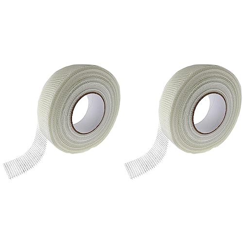SeKi Gitterband 48mm x 90 Meter selbstklebend, Glasfaser-Gewebeband; Fugenband für Risse und Löcher; Armierungsgewebe, Bewehrungsband für Trockenbau Fugen, Weiß (Packung mit 2) von SeKi
