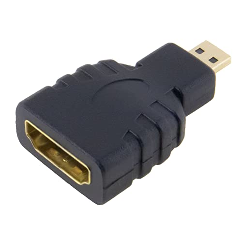 SeKi HDMI Adapter HDMI A Buchse auf Micro HDMI D Stecker, Buchse auf Stecker; vergoldete Anschlüsse - Schwarz, 85116 von SeKi