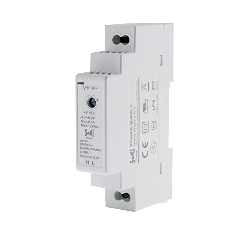 SeKi Hutschienen-Netzteil H-15-5 - 5V - 2,4A - 12W DIN Rail - DIN Schienen Netzteil, 12 Watt (2,4A) von SeKi