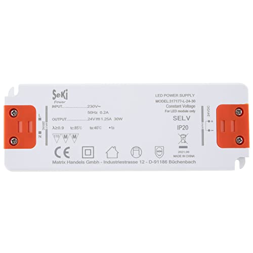 SeKi LED-Netzteil L-30-24 - 24V - 1,25A - 30W; LED Treiber - Transformator - Netzteil - Driver - Trafo, weiss SeKi LED-Netzteil L-30-24 - 24V - 1,25A - 30W; LED Treiber - Transformator - Netzteil - Driver - Trafo, weiss von SeKi