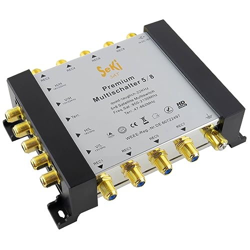 SeKi Multischalter 5/8 1 Satellit 8 Teilnehmer Quad LNB-tauglich HDTV FullHD 8K SeKi Multischalter 5/8 1 Satellit 8 Teilnehmer Quad LNB-tauglich HDTV FullHD 8K von SeKi