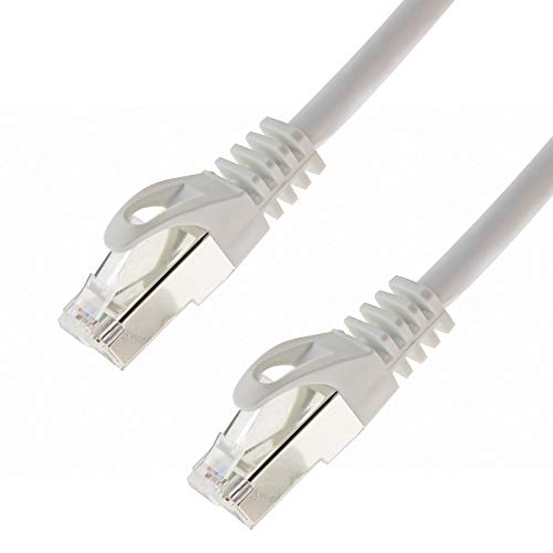 SeKi Netzwerkkabel S/FTP PIMF Cat. 7 0,25 Meter Weiss Patchkabel Gigabit Ethernet LAN DSL CAT7 Kabel von SeKi