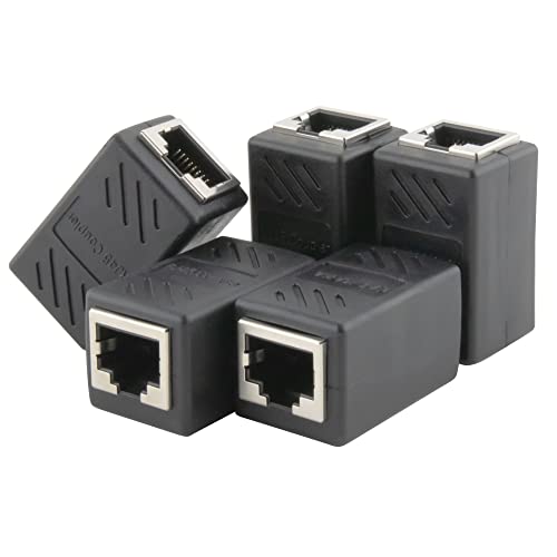 SeKi RJ45 LAN Kupplung 5er Pack geschirmt; Verbinder für Ethernet Kabel Patchkabel Ethernet Koppler LAN Adapter für LAN Kabel, Netzwerkkabel, Netzwerk Coupler für Cat 8, Cat7, Cat6a, Cat5e, Cat5 von SeKi