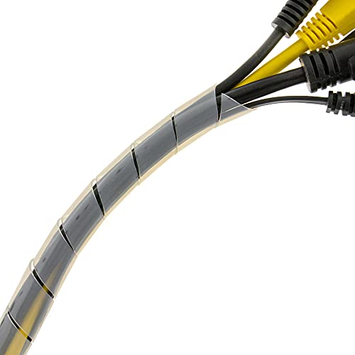 SeKi Spiralband 4-50mm 20 Meter Transparent, Flexibler Kabelschlauch Spiralschlauch Kabel-Schutz; Zum Bündeln von Kabeln von SeKi