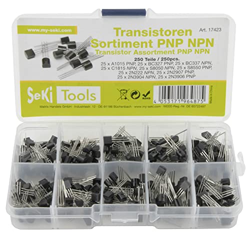 SeKi Transistor Sortiment 250 Stück - 10 Werte TO-92; BJT A1015, BC327, BC337, C1815, S8050, S8550, 2N222, 2N2907, 2N3904, 2N3906 SeKi Transistor Sortiment 250 Stück - 10 Werte TO-92; BJT A1015, BC327, BC337, C1815, S8050, S8550, 2N222, 2N2907, 2N3904, 2N3906 von SeKi
