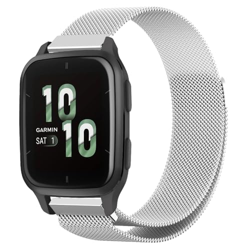 SeNool 20mm Armband für Garmin vívomove Trend/Garmin Venu Sq 2/Venu Sq 2 music/Venu 2 Plus, Metall Magnetversch Ersatzarmband Uhrenarmband für GarminMove Sport/Garmin vivoactive 3 music - Silber SeNool 20mm Armband für Garmin vívomove Trend/Garmin Venu Sq 2/Venu Sq 2 music/Venu 2 Plus, Metall Magnetversch Ersatzarmband Uhrenarmband für GarminMove Sport/Garmin vivoactive 3 music - Silber von SeNool