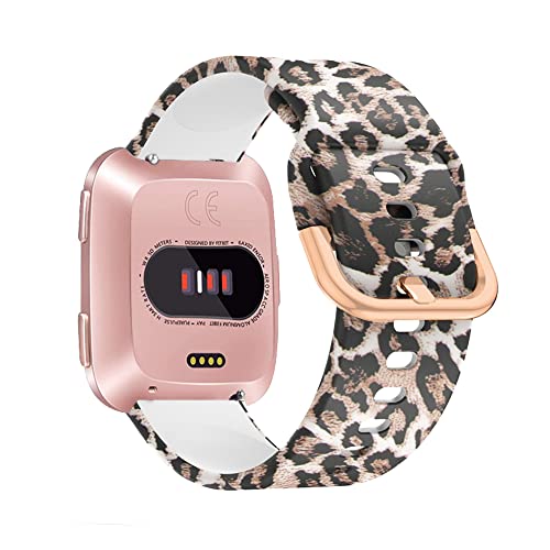 SeNool Armband Kompatibel mit Fitbit Versa 2 / Fitbit Versa Lite/Fitbit Versa, [Silikon Ersatzarmband] [Wasserdicht], Uhrenarmband für Fitbit Versa 2 / Versa Lite/Versa - Leopard von SeNool