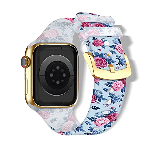 SeNool Armband für Apple Watch Series 9/Series 8/Series 7 [41mm], Silikon Uhrenarmband für Apple Watch Series 6/Series 5/Series 4/SE [40mm]/Series 3/Series 2/Series 1 [38mm] - Blaue von SeNool