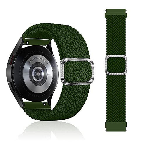 SeNool Armband für Samsung Galaxy Watch 6 Classic (43mm 47mm)/Galaxy Watch 6 (40mm 44mm), 20mm Nylon Geflochtenes Sport Ersatzband Bänder für Samsung Galaxy Watch 5 (40mm 44mm) - Grün von SeNool