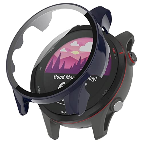 SeNool Hülle Kompatibel mit Garmin Forerunner 255S, Harter PC Hülle mit Glasfolie Schutzfolie, [9H Härte, Anti-Kratzen], Schutzhülle für Garmin Forerunner 255s - Blau von SeNool