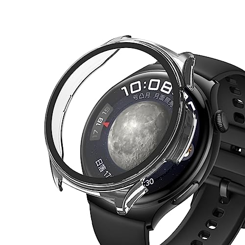 SeNool Hülle Kompatibel mit Huawei Watch 4, Harter PC Hülle mit Glasfolie Schutzfolie, [9H Härte, Anti-Kratzen], Schutzhülle Kompatibel mit Huawei Watch 4 - Transparent von SeNool