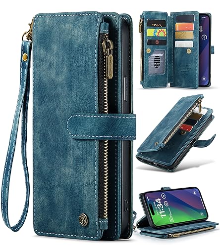SeNool Hülle für iPhone 15 Plus, Klapphülle Handyhülle mit [Kartenfächer] [Ständer Funktion] [Magnetverschluss], Schutzhülle für iPhone 15 Plus - Blau von SeNool