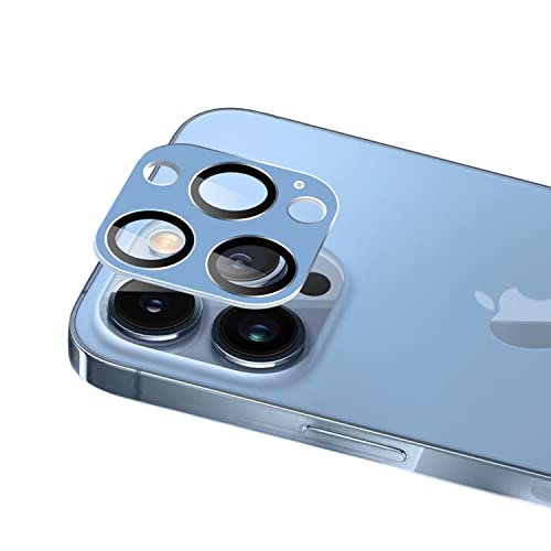 SeNool Kameralinsen Schutzfolie Kompatibel mit iPhone 13 Pro/13 Pro Max, [Panzer Schutz Glas Aluminiumlegierung Protector Hülle] Linse Objektivschutz Kompatibel mit iPhone 13 Pro/13 Pro Max - Blau von SeNool