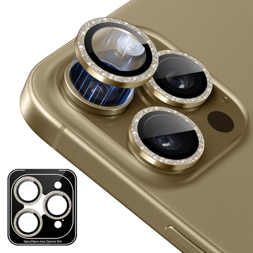 SeNool Kameraschutz für iPhone 16 Pro/iPhone 16 Pro Max 5G, Aluminiumlegierung 9H Panzer Schutz Glas Linse Schutzfolie, Glänzend, Bling Linse Protector Folie für iPhone 16 Pro/16 Pro Max 5G - Gold SeNool Kameraschutz für iPhone 16 Pro/iPhone 16 Pro Max 5G, Aluminiumlegierung 9H Panzer Schutz Glas Linse Schutzfolie, Glänzend, Bling Linse Protector Folie für iPhone 16 Pro/16 Pro Max 5G - Gold von SeNool