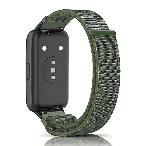 SeNool Nylon Armband Kompatibel mit Huawei Band 7/Honor Band 7, [Weiches Nylon Sport Ersatzarmband] [Klettarmband] [Weiches, Atmungsaktives], Uhrenarmband für Honor Band 7/Huawei Band 7 - Grün von SeNool