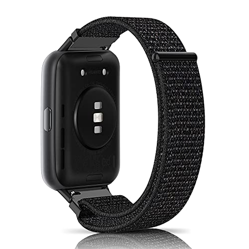 SeNool Nylon Armband Kompatibel mit Huawei Watch Fit 2, [Klettarmband] [Weiches, Atmungsaktives, Leichtes], Uhrenarmband für Huawei Watch Fit 2 - Schwarz von SeNool