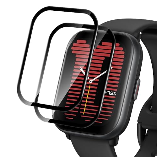 SeNool Schutzfolie Kompatibel mit Amazfit Active [2 Stück], 3D Full Coverage Displayschutz, [Anti-Kratzer, Blasenfrei, Anti-Fingerabdruck] Displayschutzfolie für Amazfit Active von SeNool