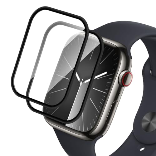 SeNool Schutzfolie Kompatibel mit Apple Watch Series 9 45mm [2 Stück], 3D Full Coverage Displayschutz, [Anti-Kratzer, Blasenfrei, Anti-Fingerabdruck] Displayschutzfolie für Apple Watch Series 9 45mm von SeNool