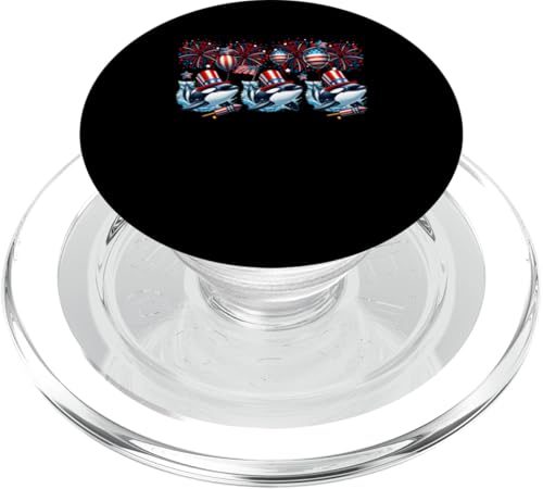 Drei süße Orcas-Kostüm, 4. Juli, stolze Flagge, Feuerwerk PopSockets PopGrip für MagSafe von Sea Animal 4th Of July Costume