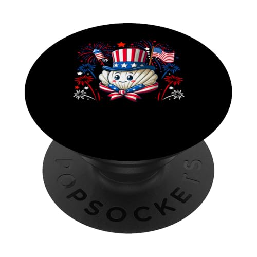 Jakobsmuschel 4. Juli US-Flagge Feuerwerk Meerestier Patriotisches Team PopSockets Klebender PopGrip von Sea Animal 4th Of July Costume