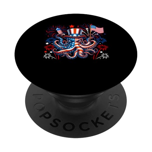 Oktopus 4. Juli US-Flagge Feuerwerk Meerestier Patriotisches Team PopSockets Klebender PopGrip Oktopus 4. Juli US-Flagge Feuerwerk Meerestier Patriotisches Team PopSockets Klebender PopGrip von Sea Animal 4th Of July Costume