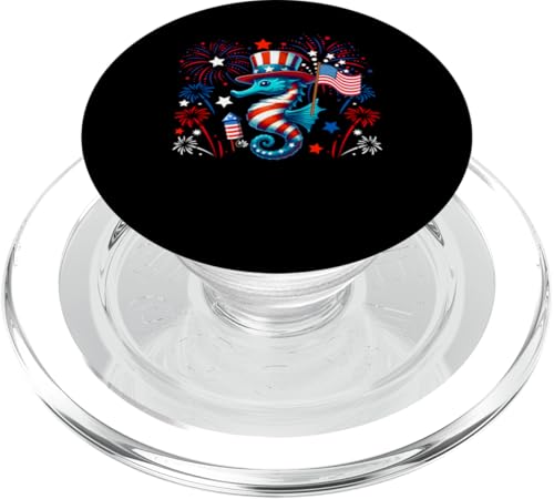 Seepferdchen 4. Juli US-Flagge Feuerwerk Meerestier patriotisch PopSockets PopGrip für MagSafe Seepferdchen 4. Juli US-Flagge Feuerwerk Meerestier patriotisch PopSockets PopGrip für MagSafe von Sea Animal 4th Of July Costume