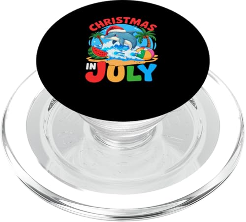 Christmas In July Santa Dolphin On Beach Sea Animal Lover PopSockets PopGrip für MagSafe Christmas In July Santa Dolphin On Beach Sea Animal Lover PopSockets PopGrip für MagSafe von Sea Animal Vacations Costume