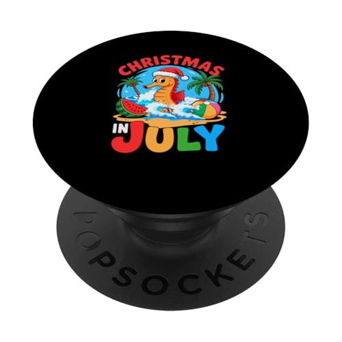 Christmas In July Santa Seahorse On Beach Sea Animal Lover PopSockets Klebender PopGrip Christmas In July Santa Seahorse On Beach Sea Animal Lover PopSockets Klebender PopGrip von Sea Animal Vacations Costume