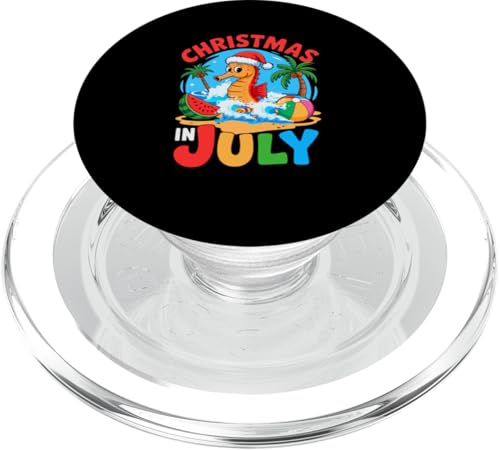 Christmas In July Santa Seahorse On Beach Sea Animal Lover PopSockets PopGrip für MagSafe Christmas In July Santa Seahorse On Beach Sea Animal Lover PopSockets PopGrip für MagSafe von Sea Animal Vacations Costume