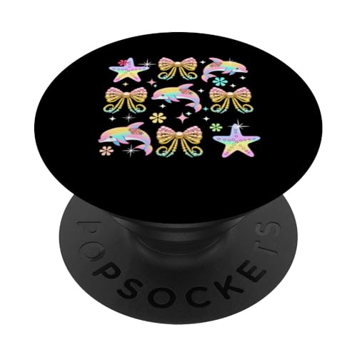 Three Colorful Dolphins Bow Ties Costume Girls Women Kids PopSockets Klebender PopGrip von Sea Animal Vacations Costume