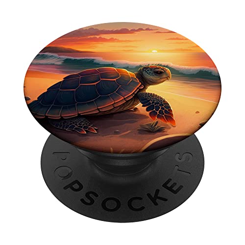 Meeresschildkröte auf Ständer bei Sonnenuntergang, Meeresschildkröte PopSockets mit austauschbarem PopGrip Meeresschildkröte auf Ständer bei Sonnenuntergang, Meeresschildkröte PopSockets mit austauschbarem PopGrip von Sea Turtles in Ocean for Turtle Lover