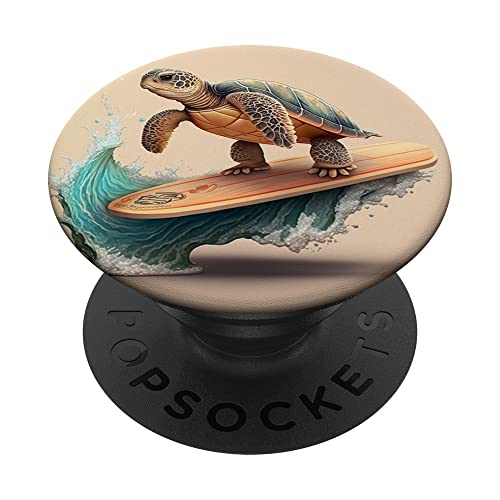 Meeresschildkröte im Ozean Surfen, Meeresschildkröte PopSockets Klebender PopGrip Meeresschildkröte im Ozean Surfen, Meeresschildkröte PopSockets Klebender PopGrip von Sea Turtles in Ocean for Turtle Lover