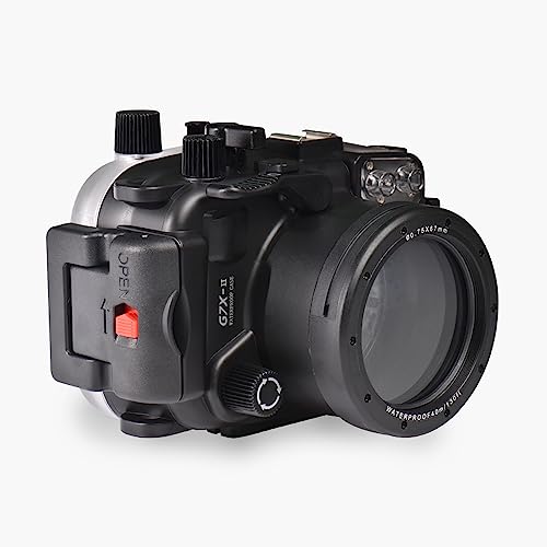 Sea frogs Underwater Housing for Canon G7X-II 40m/130ft Professional Waterproof Camera Housing Diving Case (Black) von Sea frogs