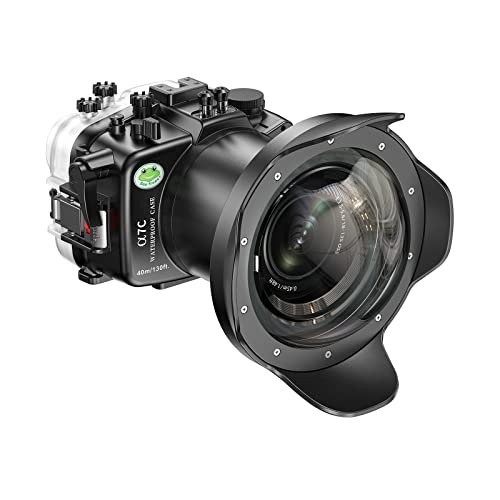 Sea frogs Unterwasser Kameragehäuse kompatibel mit Sony A7C 16-35MM 24-70MM Mit Weitwinkelanschluss IPX8 40m Maximale Tauchtiefe Wasserdichtes Kameragehäuse für Tauchen, Surfen, Rudern, Skifahren von Sea frogs