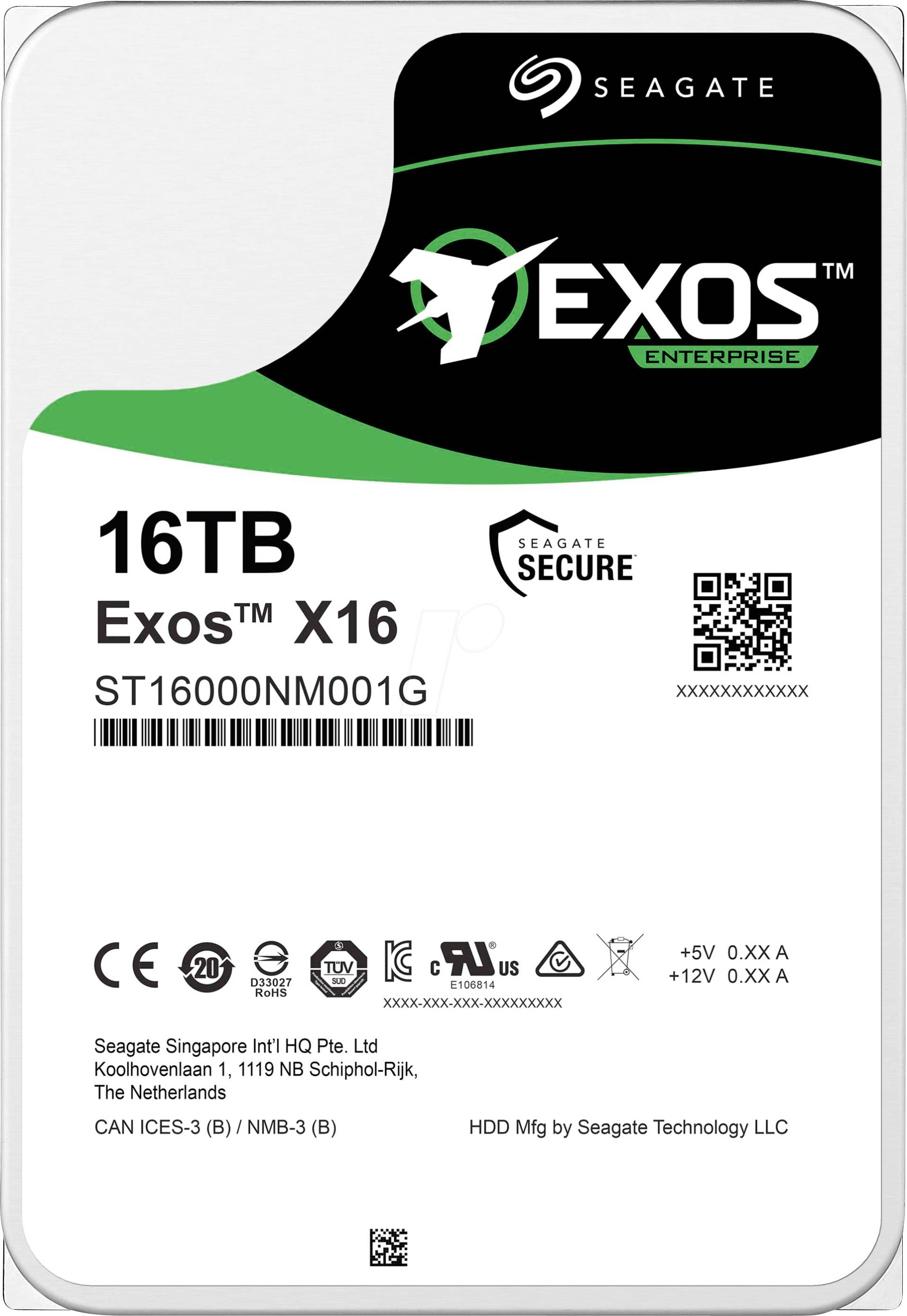 ST16000NM001G - 16TB Festplatte Seagate Exos X16 von Seagate