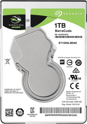 Seagate BarraCuda® 1TB Interne Festplatte 6.35cm (2.5 Zoll) SATA 6 Gb/s ST1000LM048 Bulk von Seagate