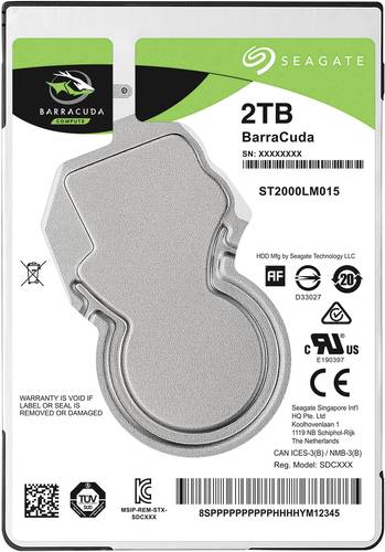 Seagate BarraCuda® 2TB Interne Festplatte 6.35cm (2.5 Zoll) SATA 6 Gb/s ST2000LM015 Bulk von Seagate