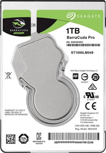 Seagate BarraCuda® Pro 1TB Interne Festplatte 6.35cm (2.5 Zoll) SATA III ST1000LM049 Bulk von Seagate