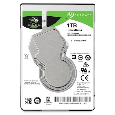 Seagate BarraCuda HDD ST1000LM048 - 1 TB 5400 rpm 128 MB 2,5 Zoll SATA 6 Gbit/s von Seagate