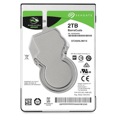 Seagate BarraCuda HDD ST2000LM015 - 2 TB 5400 rpm 128 MB 2,5 Zoll SATA 6 Gbit/s von Seagate