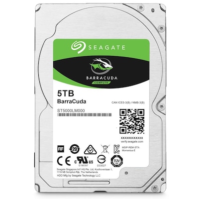 Seagate BarraCuda HDD ST5000LM000 - 5 TB 5400 rpm 128 MB 2,5 Zoll SATA 6 Gbit/s von Seagate