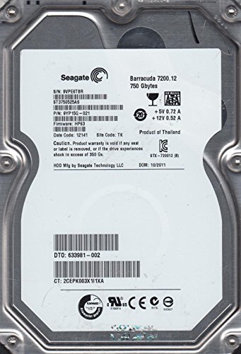 Seagate Barracuda ST3750525AS Interne Festplatte 750 GB (8,9 cm (3,5 Zoll), 7200 rpm, 6 ms Zugriffszeit, 32 MB Cache, SATA) schwarz von Seagate