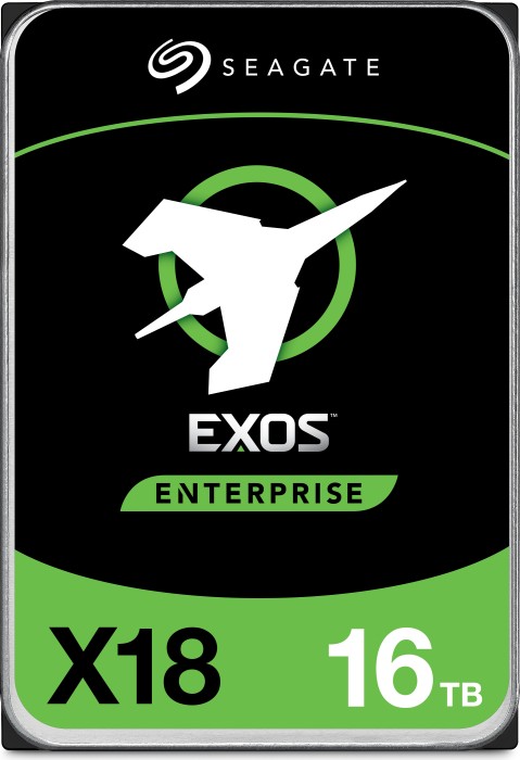 Seagate Exos X18 ST16000NM001J - Festplatte - verschlüsselt - 16 TB - intern - SATA 6Gb/s - 7200 U/min - Puffer: 256 MB - Self-Encrypting Drive (SED) von Seagate