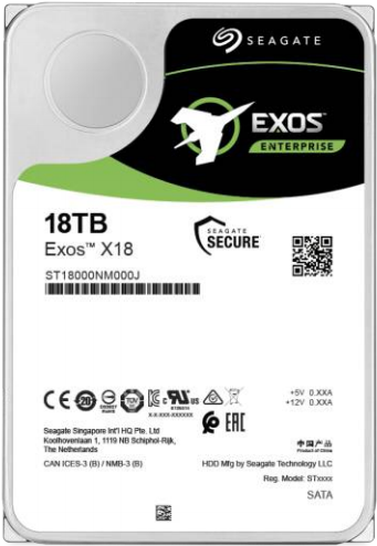 Seagate Exos X18 ST18000NM000J - Festplatte - 18 TB - intern - SATA 6Gb/s - 7200 U/min - Puffer: 256 MB von Seagate