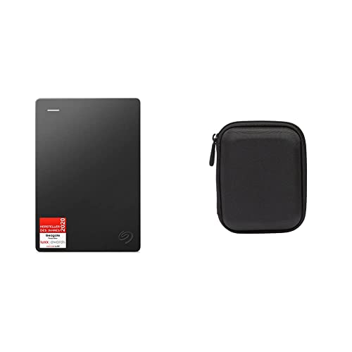 Seagate Expansion 5TB tragbare Externe Festplatte, 2.5 Zoll, USB 3.0, inkl. 2 Jahre Datenrettungsdienst, Modellnr.: STGX5000400 & Amazon Basics Festplattentasche, schwarz von Seagate